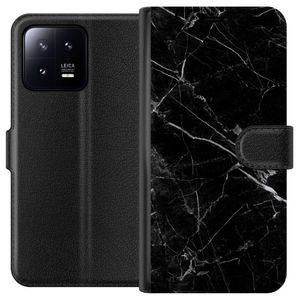 Xiaomi 13 Svart Plånboksfodral Svart marmor