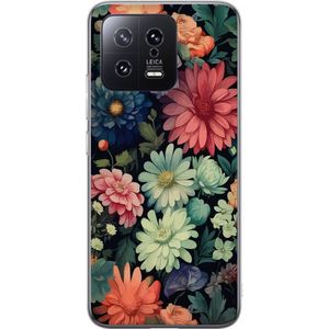 Xiaomi 13 Transparent Mobilskal Färglada blommor