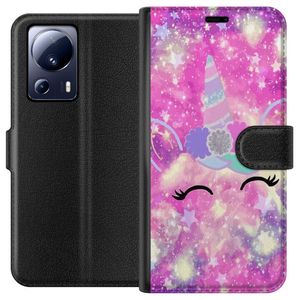 Xiaomi 13 Lite Svart Plånboksfodral Glad Enhörning