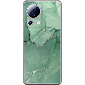 Xiaomi 13 Lite Transparent Mobilskal Grön Marmor