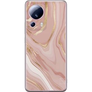 Xiaomi 13 Lite Transparent Mobilskal Ljusrosa marmor