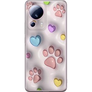 Xiaomi 13 Lite Transparent Mobilskal Fluffiga Tassar