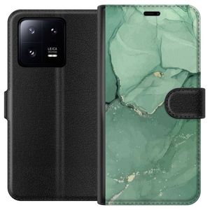 Xiaomi 13 Pro Svart Plånboksfodral Grön Marmor