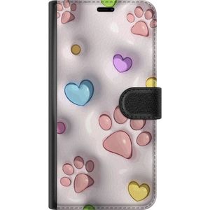 Xiaomi 13T Musta Lompakkokotelo Fluffiga Tassar