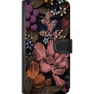Xiaomi 14 Musta Lompakkokotelo Tecknade blommor