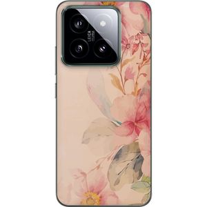 Xiaomi 14 Transparent Mobilskal Färgsprakande Blommor