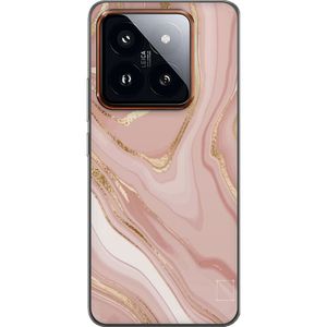 Xiaomi 14 Pro Transparent Mobilskal Ljusrosa marmor