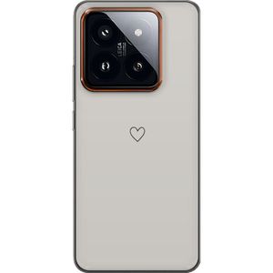 Xiaomi 14 Pro Transparent Mobilskal Grått hjärta