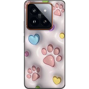 Xiaomi 14 Pro Transparent Mobilskal Fluffiga Tassar