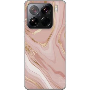 Xiaomi 15 Pro Läpinäkyvä Puhelinkotelo Ljusrosa marmor