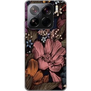 Xiaomi 15 Pro Läpinäkyvä Puhelinkotelo Tecknade blommor