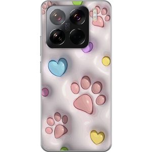 Xiaomi 15 Pro Transparent Mobilskal Fluffiga Tassar