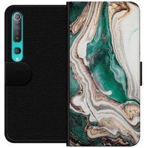 Xiaomi Mi 10 5G Sort Tegnebogsetui Grön / Guld marmor