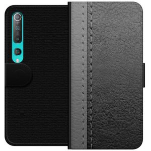 Xiaomi Mi 10 5G Musta Lompakkokotelo Grått Fake Läder