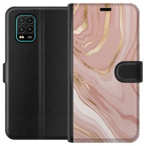 Xiaomi Mi 10 Lite 5G Sort Lommebokdeksel Ljusrosa marmor