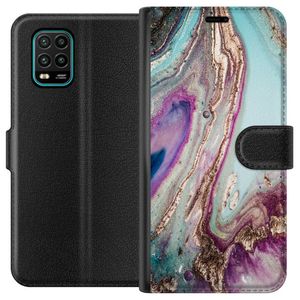 Xiaomi Mi 10 Lite 5G Sort Lommebokdeksel Lila marmor