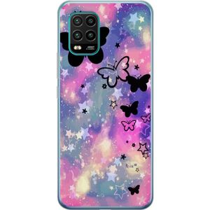 Xiaomi Mi 10 Lite 5G Gennemsigtigt Telefoncover Flygande fjärillar
