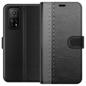 Xiaomi Mi 10T 5G Musta Lompakkokotelo Grått Fake Läder