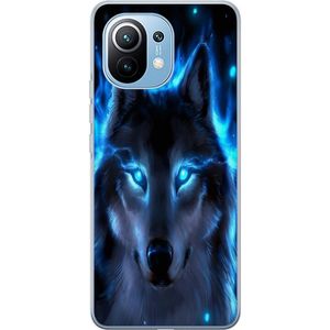 Xiaomi Mi 11 Transparent Mobilskal Blå Varg