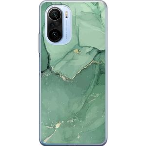 Xiaomi Mi 11i Transparent Mobilskal Grön Marmor