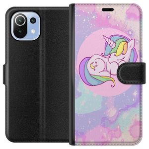 Xiaomi Mi 11 Lite Sort Lommebokdeksel Sovande Enhörning