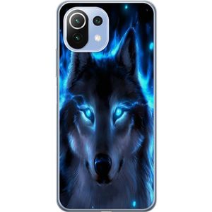 Xiaomi Mi 11 Lite Transparent Mobilskal Blå Varg