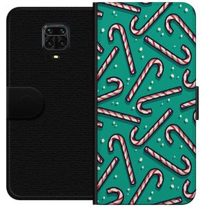 Xiaomi Redmi Note 9 Pro Svart Plånboksfodral Polkagris Mönster