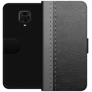 Xiaomi Redmi Note 9 Pro Svart Plånboksfodral Grått Fake Läder