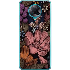 Xiaomi Poco F2 Pro Transparent Mobilskal Tecknade blommor