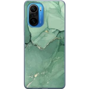 Xiaomi Poco F3 Transparent Mobilskal Grön Marmor