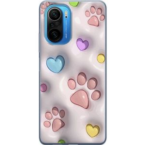 Xiaomi Poco F3 Transparent Mobilskal Fluffiga Tassar
