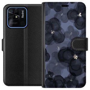 Xiaomi Redmi 10C Svart Plånboksfodral Blomsteräng