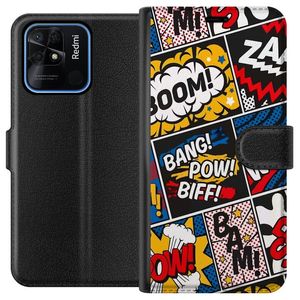 Xiaomi Redmi 10C Svart Plånboksfodral Tecknat Boom!