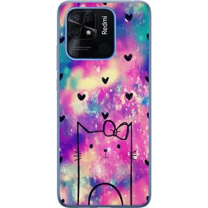Xiaomi Redmi 10C Transparent Mobilskal Katt på moln