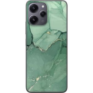 Xiaomi Redmi 12 Transparent Mobilskal Grön Marmor