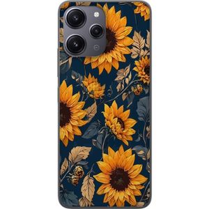 Xiaomi Redmi 12 Transparent Mobilskal Solrosor