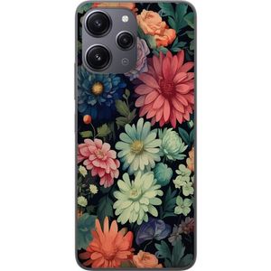 Xiaomi Redmi 12 Transparent Mobilskal Färglada blommor
