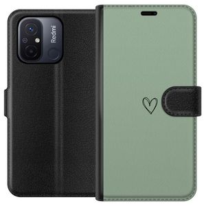Xiaomi Redmi 12C Svart Plånboksfodral Hjärta