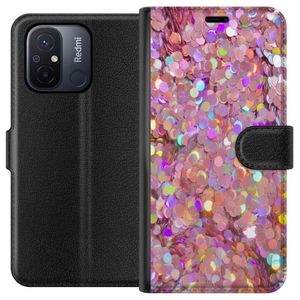 Xiaomi Redmi 12C Svart Plånboksfodral Glitter