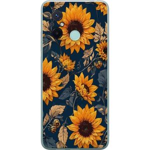 Xiaomi Redmi 12C Transparent Mobilskal Solrosor