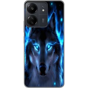 Xiaomi Redmi 13C Transparent Mobilskal Blå Varg