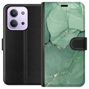 Xiaomi Redmi 15C Sort Lommebokdeksel Grön Marmor