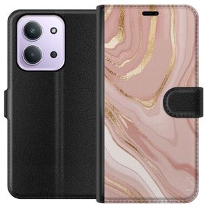 Xiaomi Redmi 15C Sort Lommebokdeksel Ljusrosa marmor