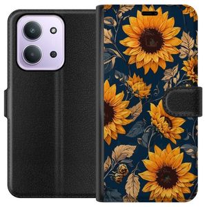 Xiaomi Redmi 15C Sort Lommebokdeksel Solrosor