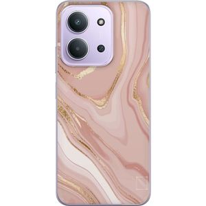 Xiaomi Redmi 15C Läpinäkyvä Puhelinkotelo Ljusrosa marmor