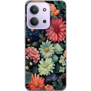 Xiaomi Redmi 15C Läpinäkyvä Puhelinkotelo Färglada blommor