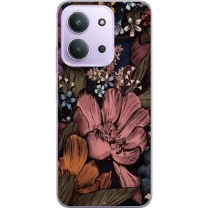 Xiaomi Redmi 15C Läpinäkyvä Puhelinkotelo Tecknade blommor