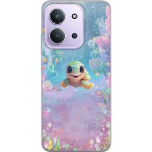 Xiaomi Redmi 15C Transparent Mobilskal Glad Sköldpadda