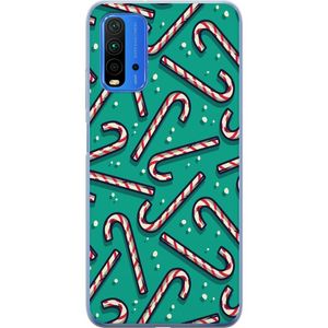 Xiaomi Redmi 9T Läpinäkyvä Puhelinkotelo Polkagris Mönster