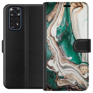 Xiaomi Redmi Note 11 Sort Lommebokdeksel Grön / Guld marmor